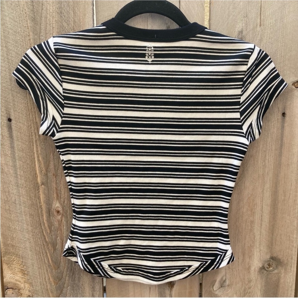 FP Movement by Free People Black and White Striped Tee